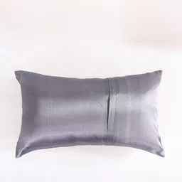 HANDICRAFT PALACE Grey & Red Ethnic Motifs Silk Rectangle Cushion Cover image 2