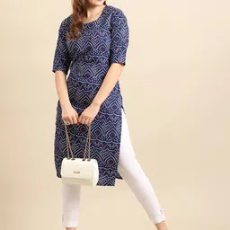 7Threads Women Pack Of 6 Printed Crepe Kurta image 5