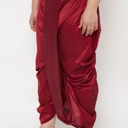 VASTRAMAY Men Maroon Solid Relaxed-Fit Dhotis image 5