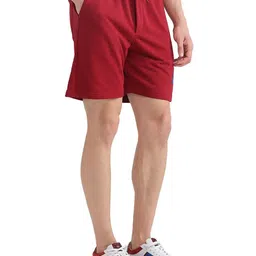 RARE RABBIT Men Exclaim-B Primary Red Loose Fit Mid-Rise Shorts image 4