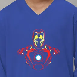 Friskers Boys Graphic Printed V-Neck Long Sleeve Cotton Slim Fit T-shirt image 2