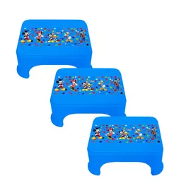 Kuber Industries Blue 3 Pieces Bathroom & Kitchen Stool image 3