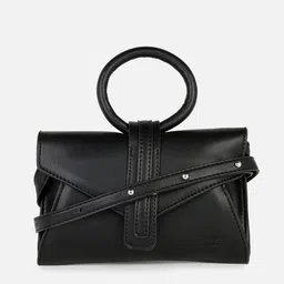 HAUTE SAUCE by Campus Sutra Black PU Structured Handheld Bag image 2