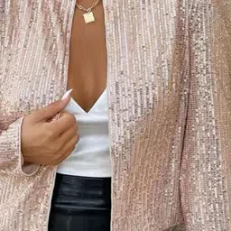StyleCast Pink Sequinned Embellished Long Sleeves Tailored Jacket image 2