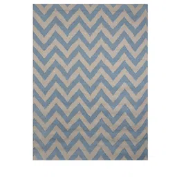 imperial knots Blue Wool Abstract 72 x 48 Inches Hand Woven Dhurrie image 2