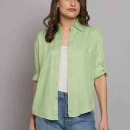 funday fashion Women Boxy Fit Solid Casual Shirt-picture-37