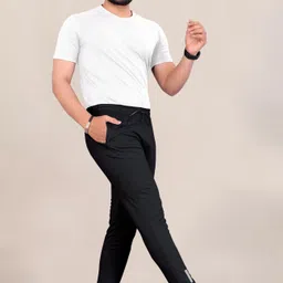 septem Pack of 2 Men Solid Black, Grey Track Pants image 4