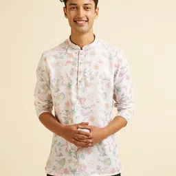 manyavar Men Printed Cotton Blend Straight Kurta-picture-13