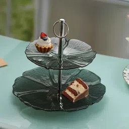 trovea's Midnight Petals Two Tiered Cake Stand (1 Piece) image 2