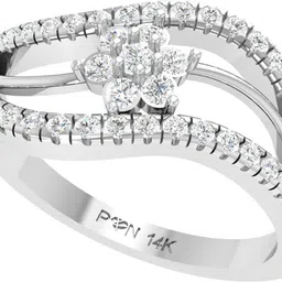 pmn Silver Cubic Zirconia Rhodium Plated Ring image 5