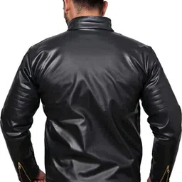 sg drakon Men Solid Leather Jacket image 2