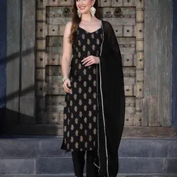 bellnow Floral Print Kurta, Trouser/Pant & Dupatta Set image 4