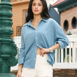 pinacolada Women Regular Fit Solid Spread Collar Casual Shirt-picture-24