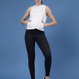 rigo Women Solid Round Neck Polyester White T-Shirt image 4