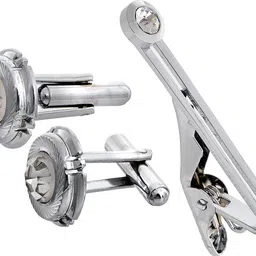 Lucky Jewellery Alloy Cufflink & Tie Pin Set-image-30