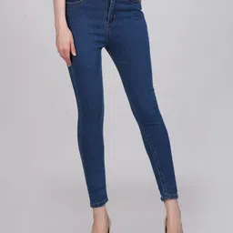 vbeauti Women Skinny Mid Rise Dark Blue Jeans-picture-13