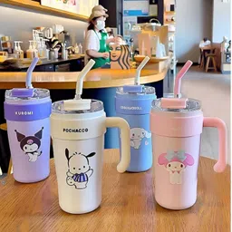 steflon 860ml tumbler with Straw for Office, Sport, Travel, Home-2025-NEW EDITION Stainless Steel Tumbler image 5