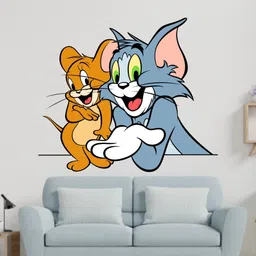 balkrishna wall sticker 69 cm tom and jerry wall sticker Self Adhesive Sticker image 3