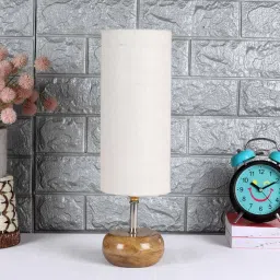 new era Paola White Jute Shade Table Lamp With Wood Base image 2