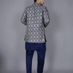 n.b.f fashion Men Jacquard Kurta Pyjama Ethnic Jacket Set image 2