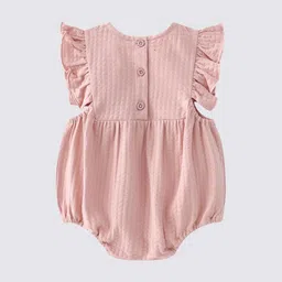 StyleCast Infants Girls Pink Cotton Rompers With Hairband image 3
