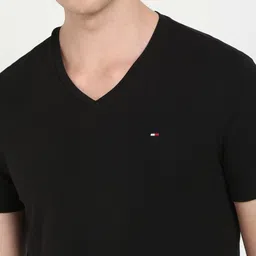Tommy Hilfiger Men Solid V-Neck Cotton T-shirt image 4