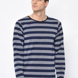 mack jonney VIMAL JONNEY Men Pack of 2 Striped Round Neck T-shirts image 2