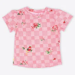 CUTECUMBER Girls Green & Peach-Coloured 2 Printed T-shirt image 2