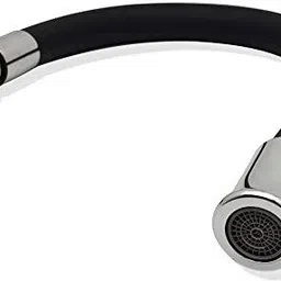 volo 360 Degree Swivel Spout for Basin Mixture and Flexible Silicone Taps (Large, Black and Chrome) Faucet Arm image 4