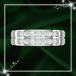 pmn Men Ring Silver Cubic Zirconia Rhodium Plated Ring image 2