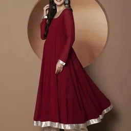 poshak hub Women Embroidered Georgette Anarkali Kurta image 2