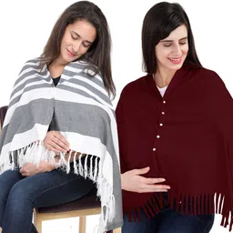 lula mom Lulamom Multi-Purpose Breast Feeding Nursing Shawl - Pack of 2 Feeding Cloak-picture-32