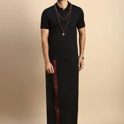 ramraj cotton Men Pure Cotton Shirt Dhoti Set-picture-12