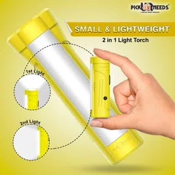 pick ur needs Rechargeable Mini Pocket LED 25W Flashlight Torch With Emergency Side Tube Light 3 hrs Torch Emergency Light image 4