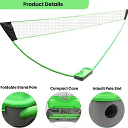 hacer Badminton Net Set Portable Outdoor with Foldable Stand Pole (5M) Badminton Net image 3