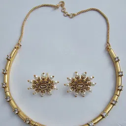 Binnis Wardrobe Gold Plated Stone Studded Jewellery Set image 2