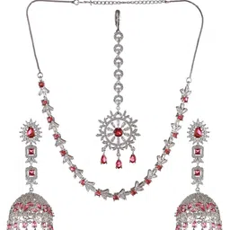 Jazz and Sizzle Silver-Plated AD-Studded Jewellery Set image 2