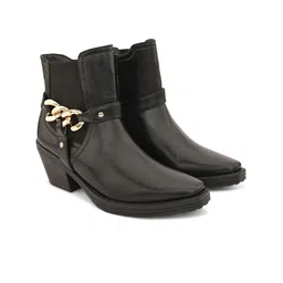 The Roadster Lifestyle Co Women Round Toe Mid-Top Block Heel Boots image 4