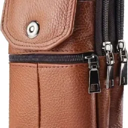 GOTEO Leather Waist Pouch Belt Bag Mobile Phone Passport Holder Travel Camping Hiking Sports Walking Cycling Running-picture-13