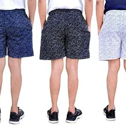 awala fashion Pack of 3 Checkered Men Multicolor Basic Shorts image 2