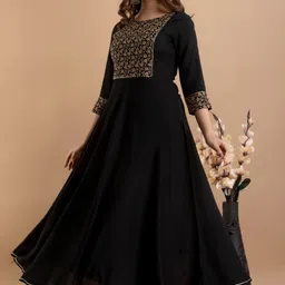raaka Women Ethnic Dress Black Maxi/Full Length Dress-picture-16