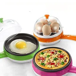 spella Electric Non stick Frying Pan with Steam Egg Boiler-54 Non-Stick Egg_FryPan Boiled Eggs_Steaming Boiling Roasting-54 Egg Cooker image 2