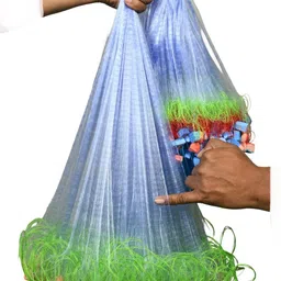 purkait fishnet HALF FINGER 18MM GILNET MUD SINKER,HIGHT3FT,UP LENTH50FT,DOWN LENTH90FT HDP ROPE Fishing Net-picture-13