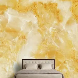 Jaamso Royals Cream Coloured & Yellow Marble Self Adhesive Removable Wallpaper image 5