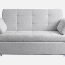 febonic Fornia Fabric 3 Seater Pull Out Sofa Cum Bed In Light Grey Colour image 3