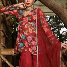 Georgette Women Kurti With Bottomwear image 2