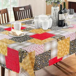 Dakshya Industries Big Box Beige Printed 6 Seater Table Covers image 2
