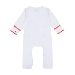 MiArcus Kids White Printed Round Neck Cotton Sleepsuit image 2