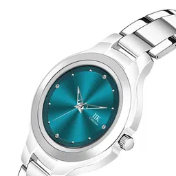 IIK COLLECTION Round Studded Dial Stainless Steel Bracelet Chain Strap Analogue Watch image 2