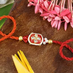 Asthetika Kundan Stone Studded Rakhi with Roli Chawal-picture-18